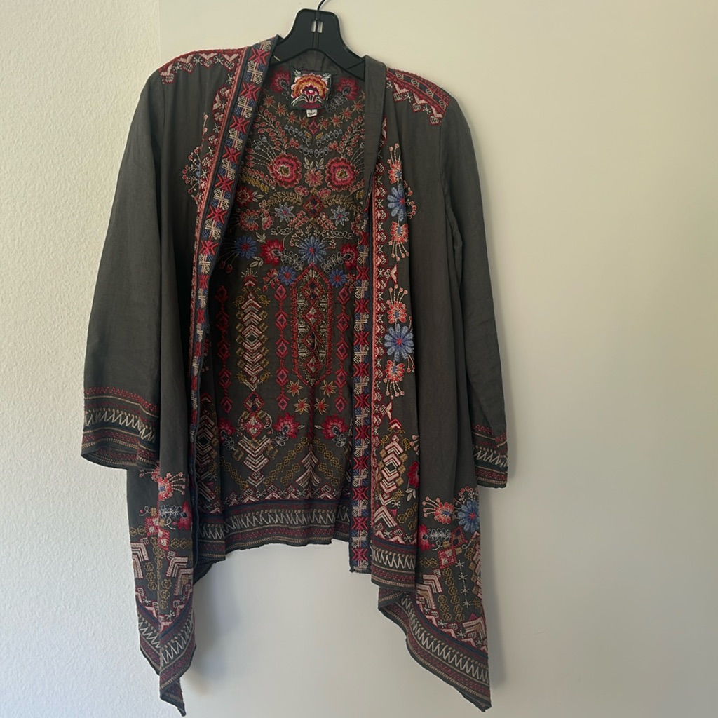 Johnny Was Linen Kimono Jacket S